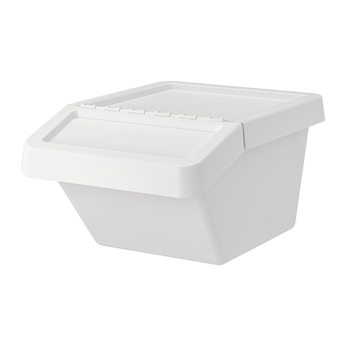 DIMPA Sac pour tri des déchets, blanc/gris foncé/gris clair, 22x35x45 cm/35  l - IKEA