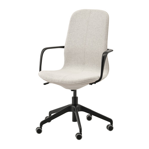HATTEFJÄLL office chair with armrests, Smidig black/black - IKEA