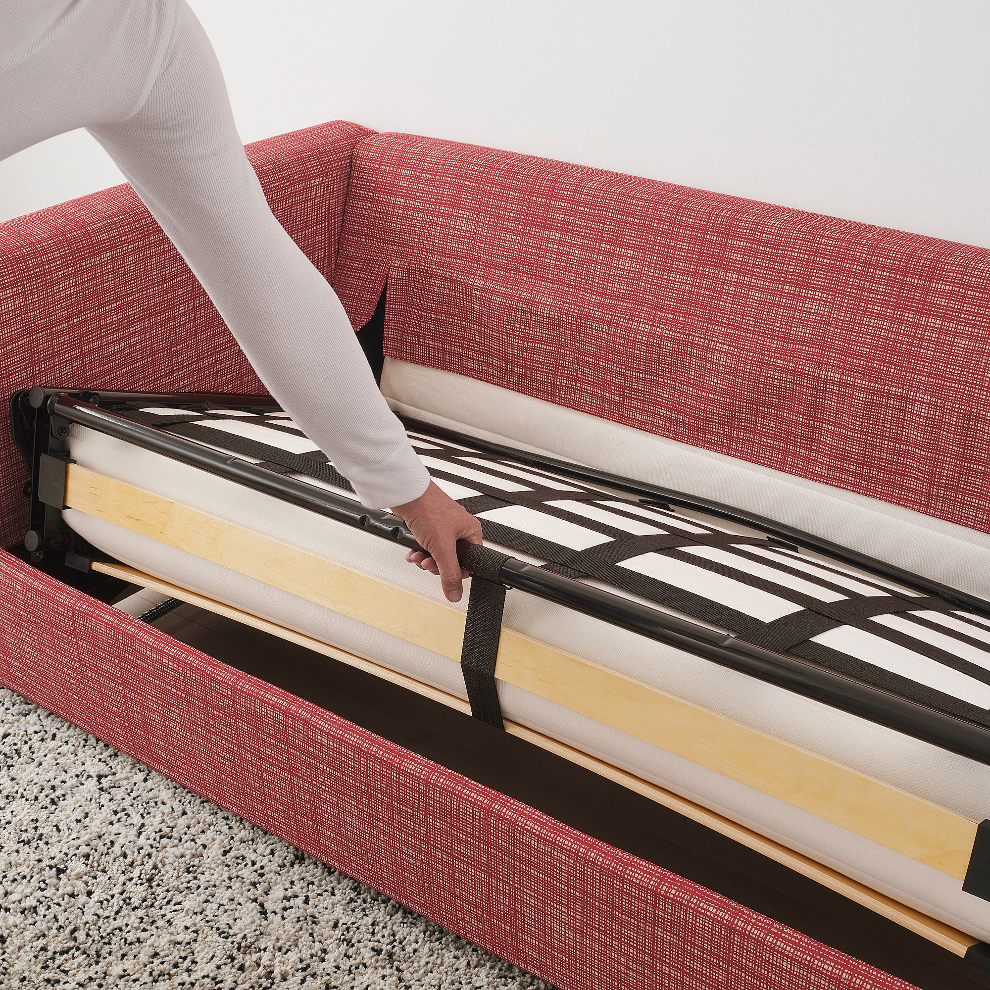 VIMLE corner sofabed, 4seat, with open end/Dalstorp multicolour