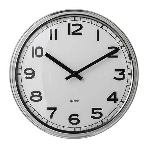 PLUTTIS wall clock, black, 52 cm