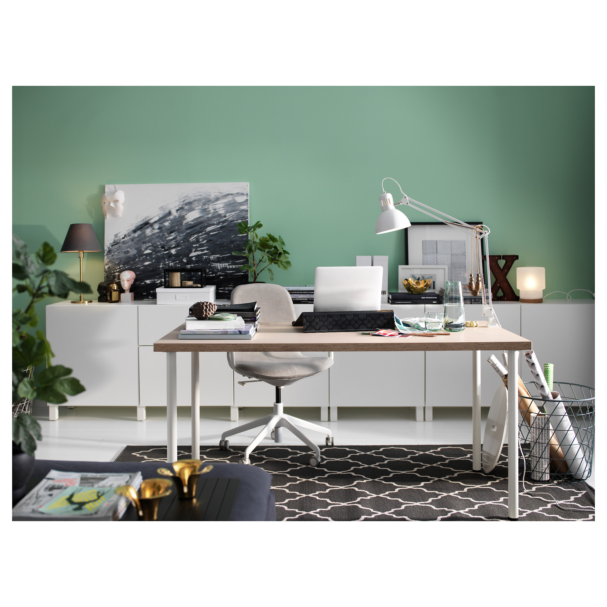 ADILS/LINNMON meja, krem/putih IKEA Indonesia