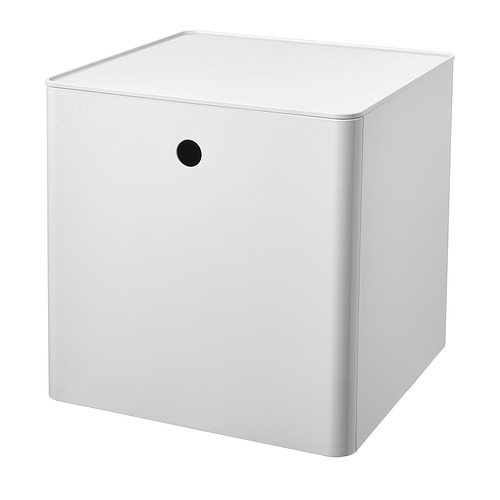 TJENA Storage box with lid, white, 9 ¾x13 ¾x7 ¾ - IKEA