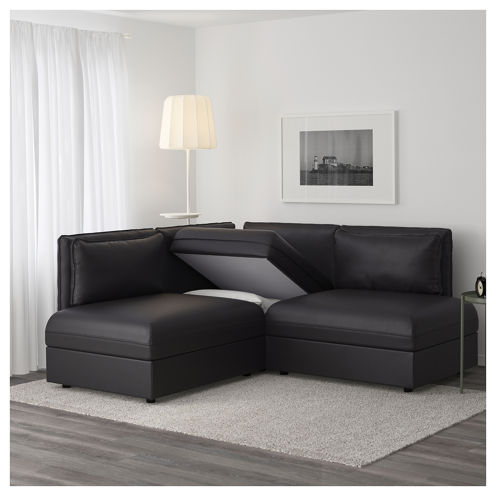 VALLENTUNA 3 seat corner sofa  Murum black IKEA  Indonesia 