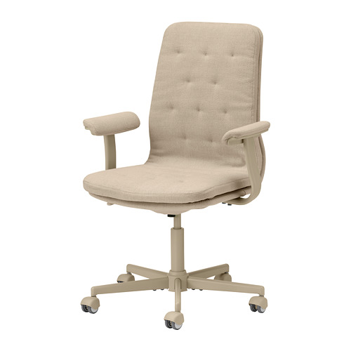 JÄRVFJÄLLET Office chair with armrests, Glose black - IKEA