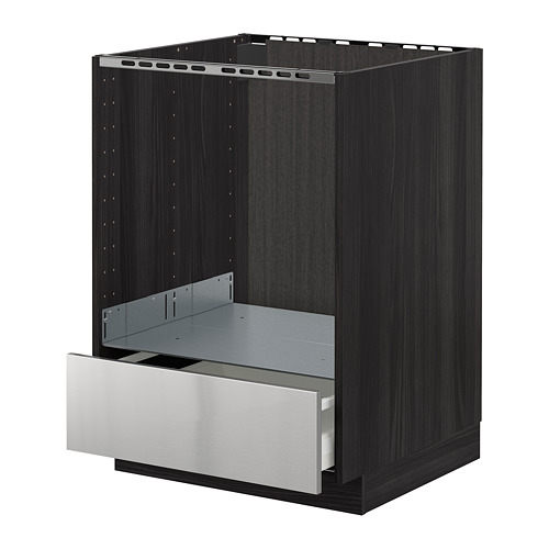 METOD base for oven with drawer, black Maximera/Grevsta