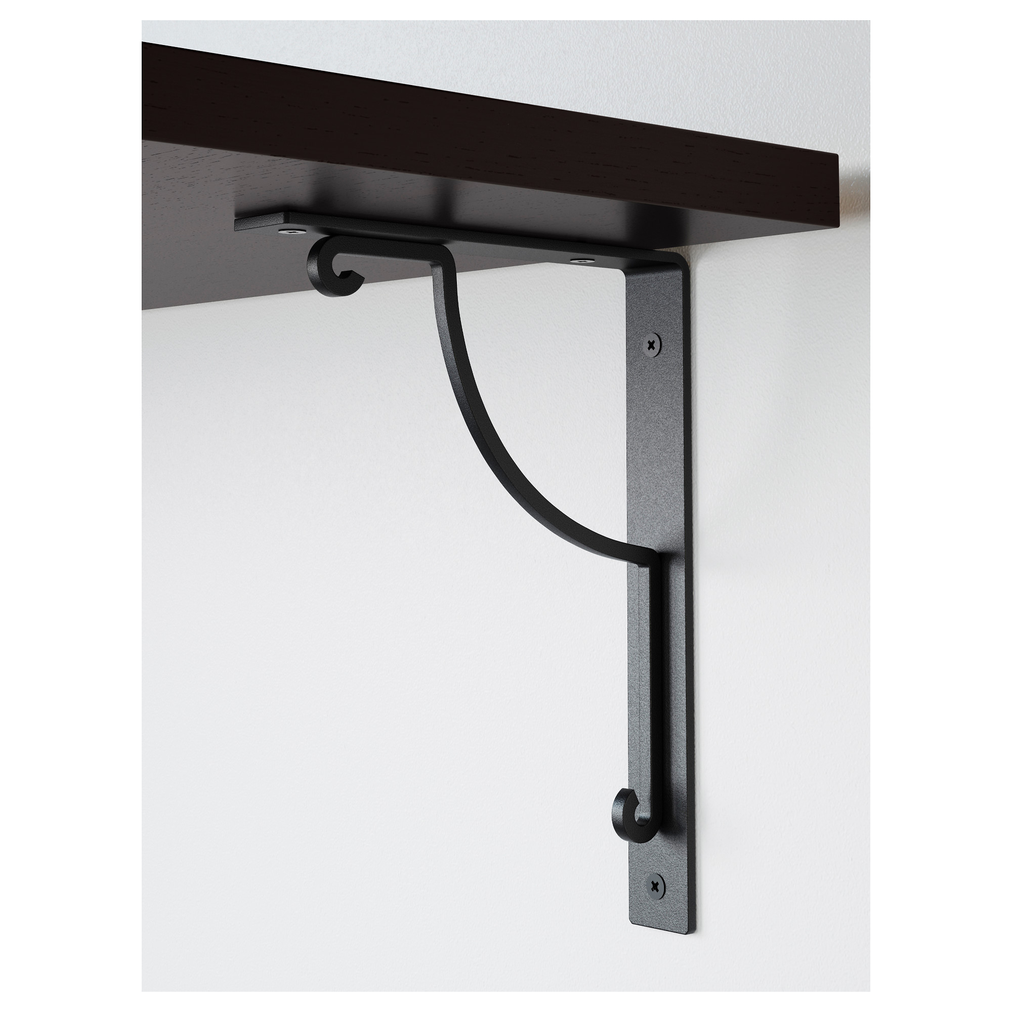 EKBY HÅLL/EKBY JÄRPEN wall shelf, blackbrown/black IKEA Indonesia